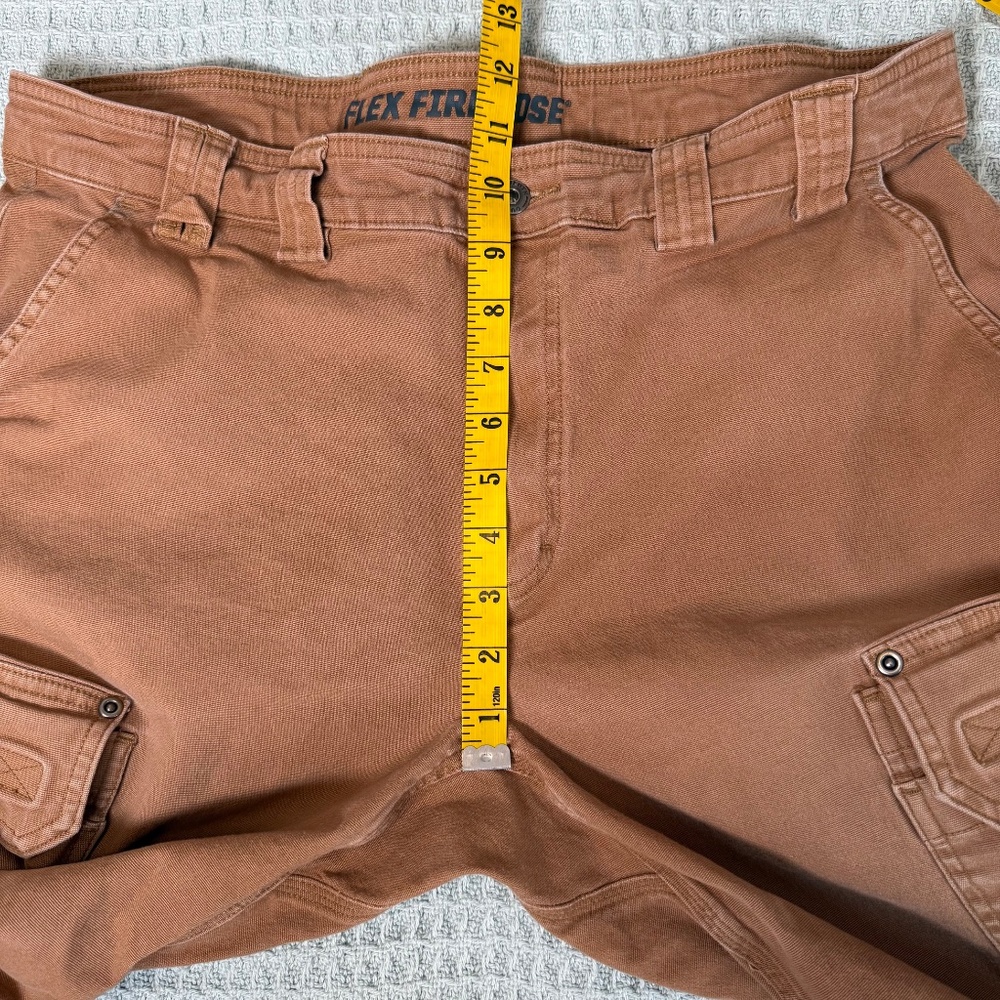 Duluth Trading Flex Fire Hose Cargo Pants Mens Tag 38x28 Rust Brown Workwear - Picture 9 of 10